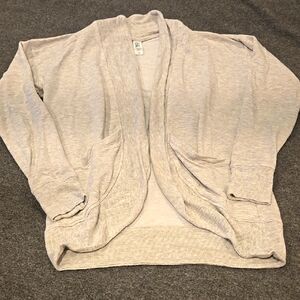 Girl's Light Gray Cardigan Sweater